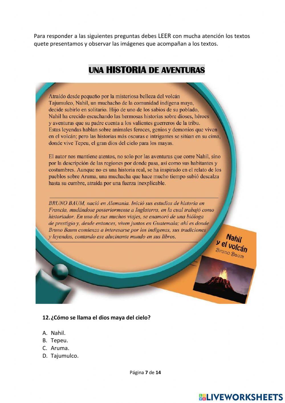 Comprensión escrita. Prueba 2015