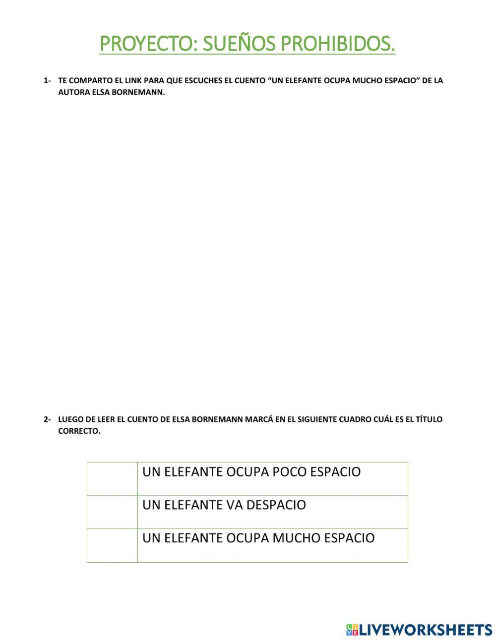 Un elefante ocupa mucho espacio