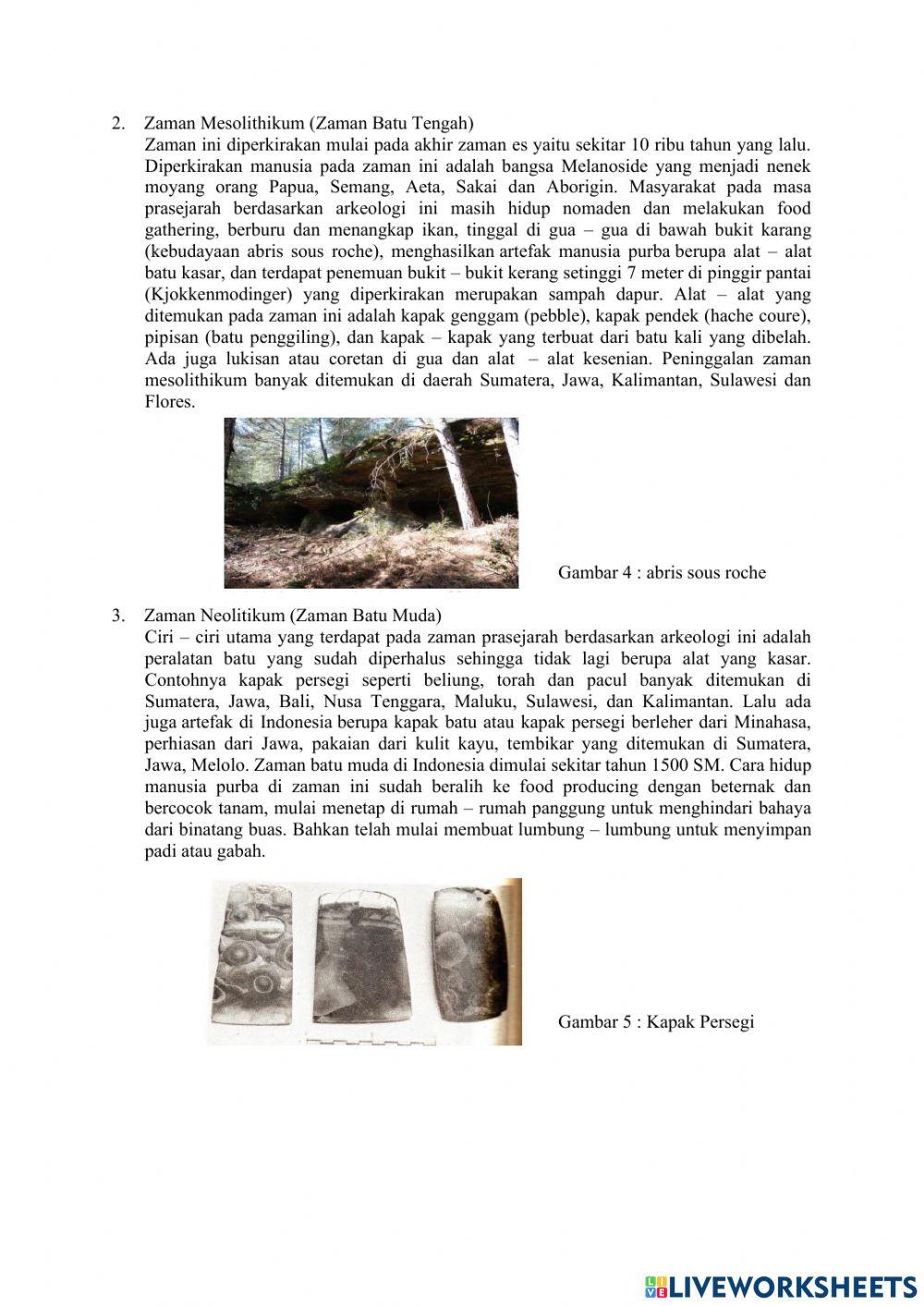 Pembagian zaman Arkeologi