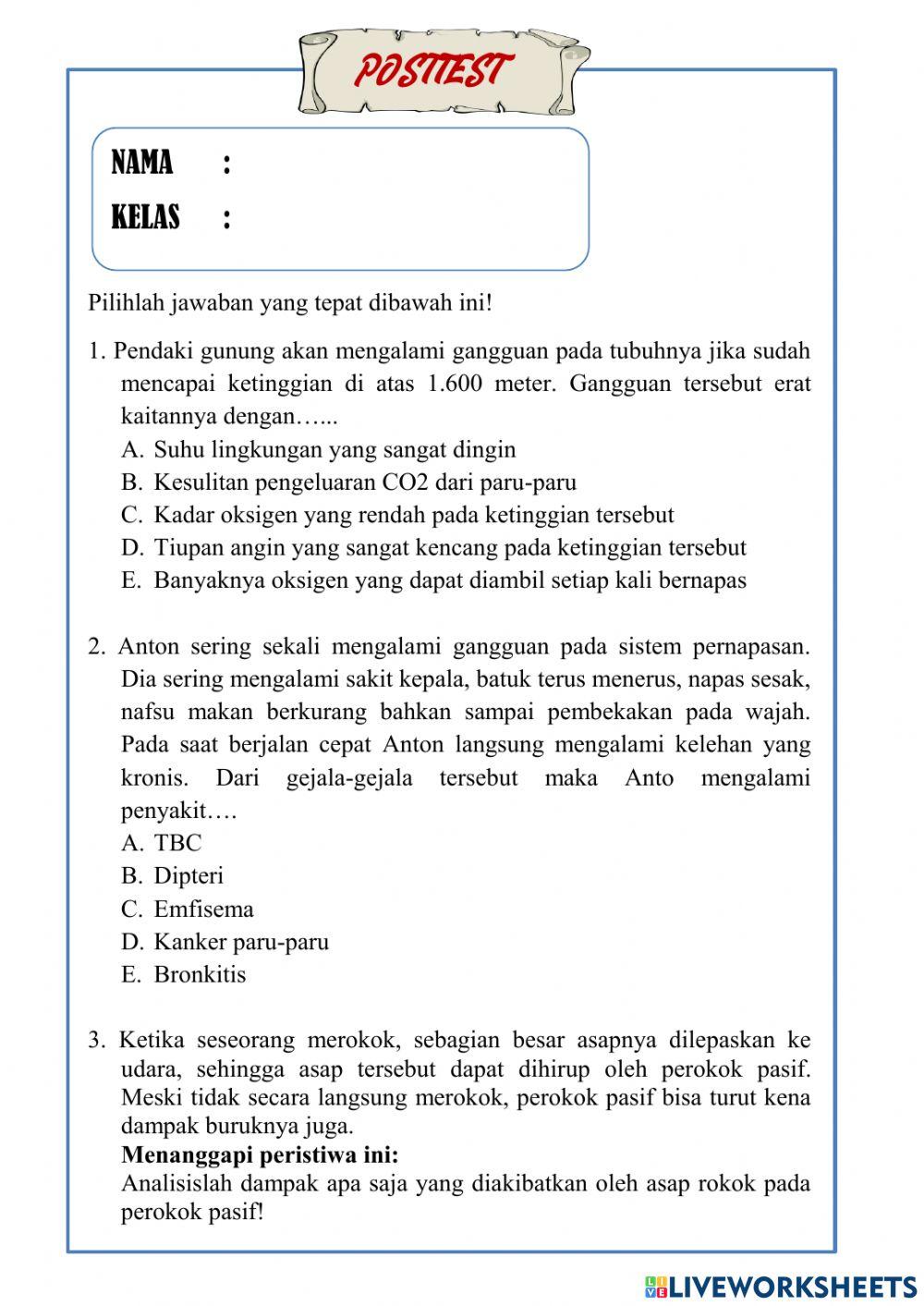 Posttest pertemuan 3