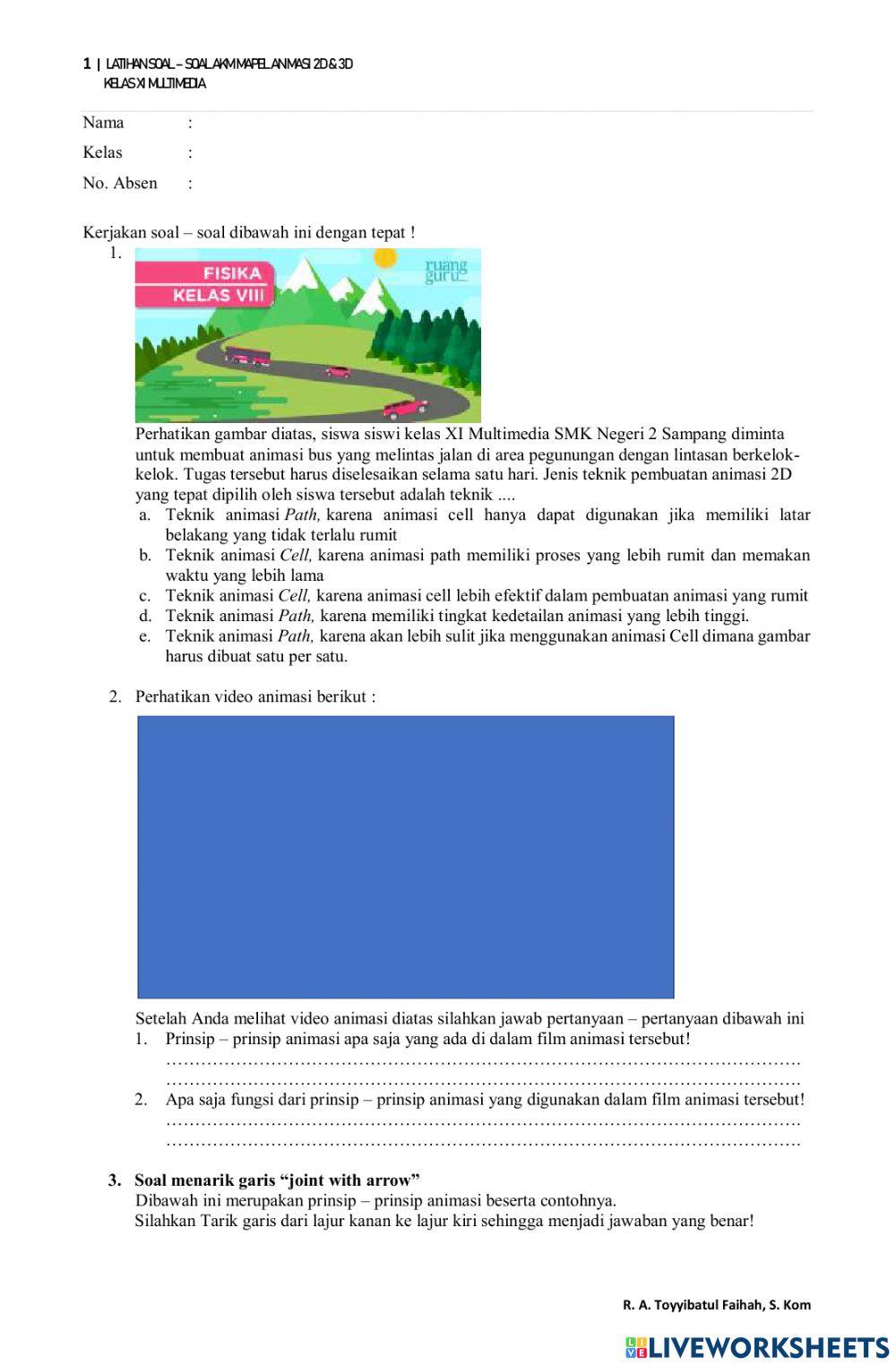 Latihan Soal Animasi Liveworksheet