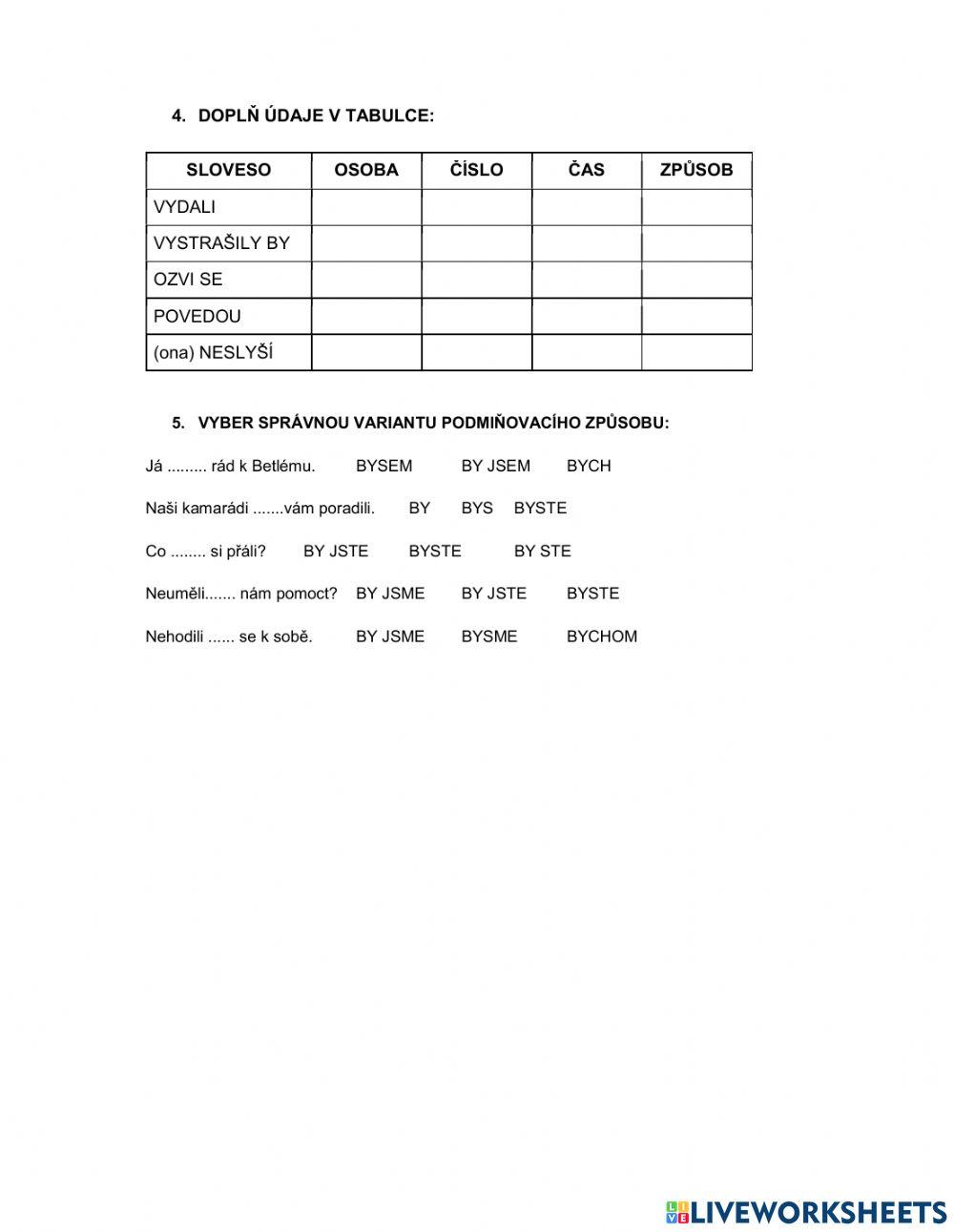 Kontrolka - číslovky, slovesa