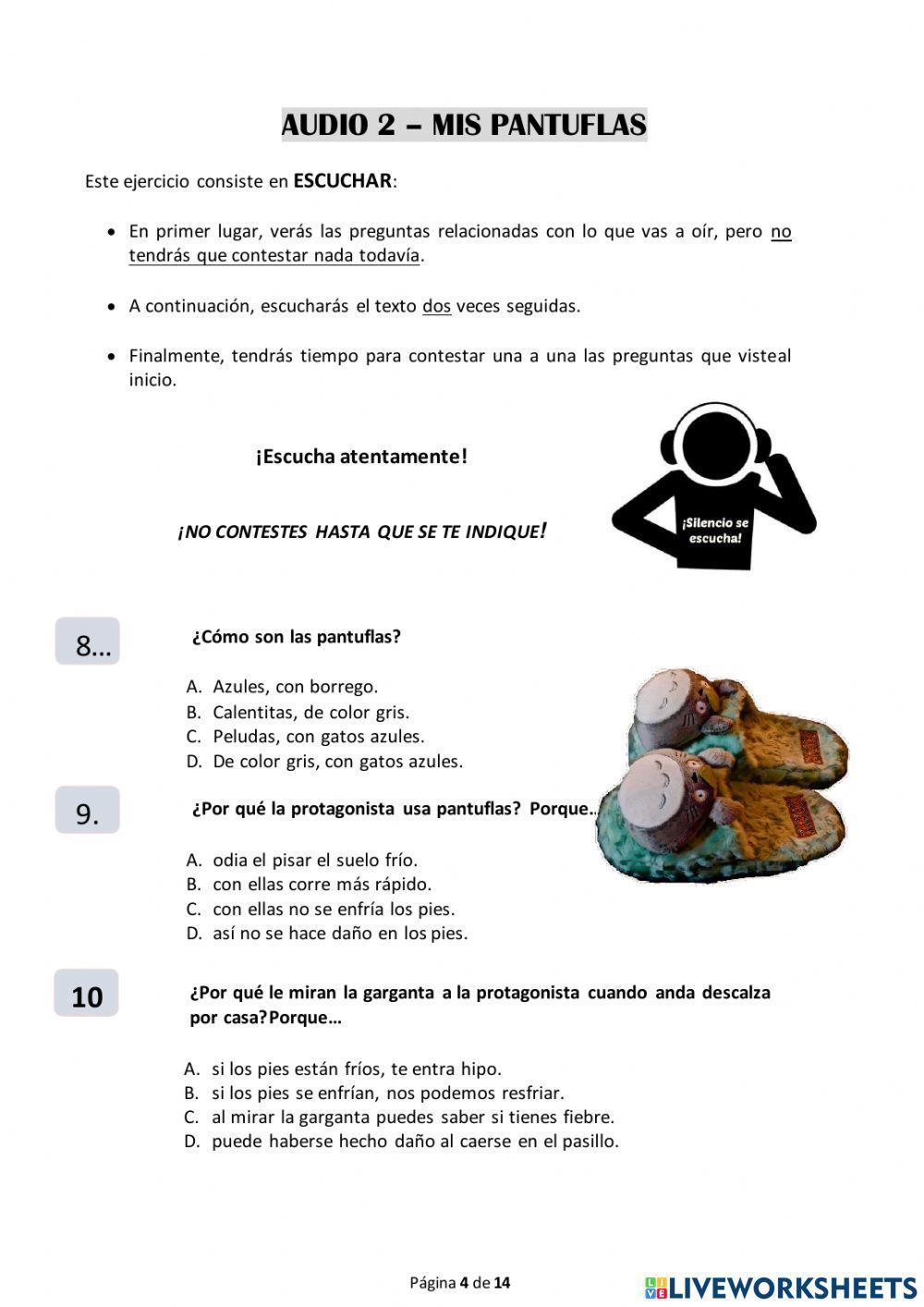 Comprensión oral. Prueba 2016