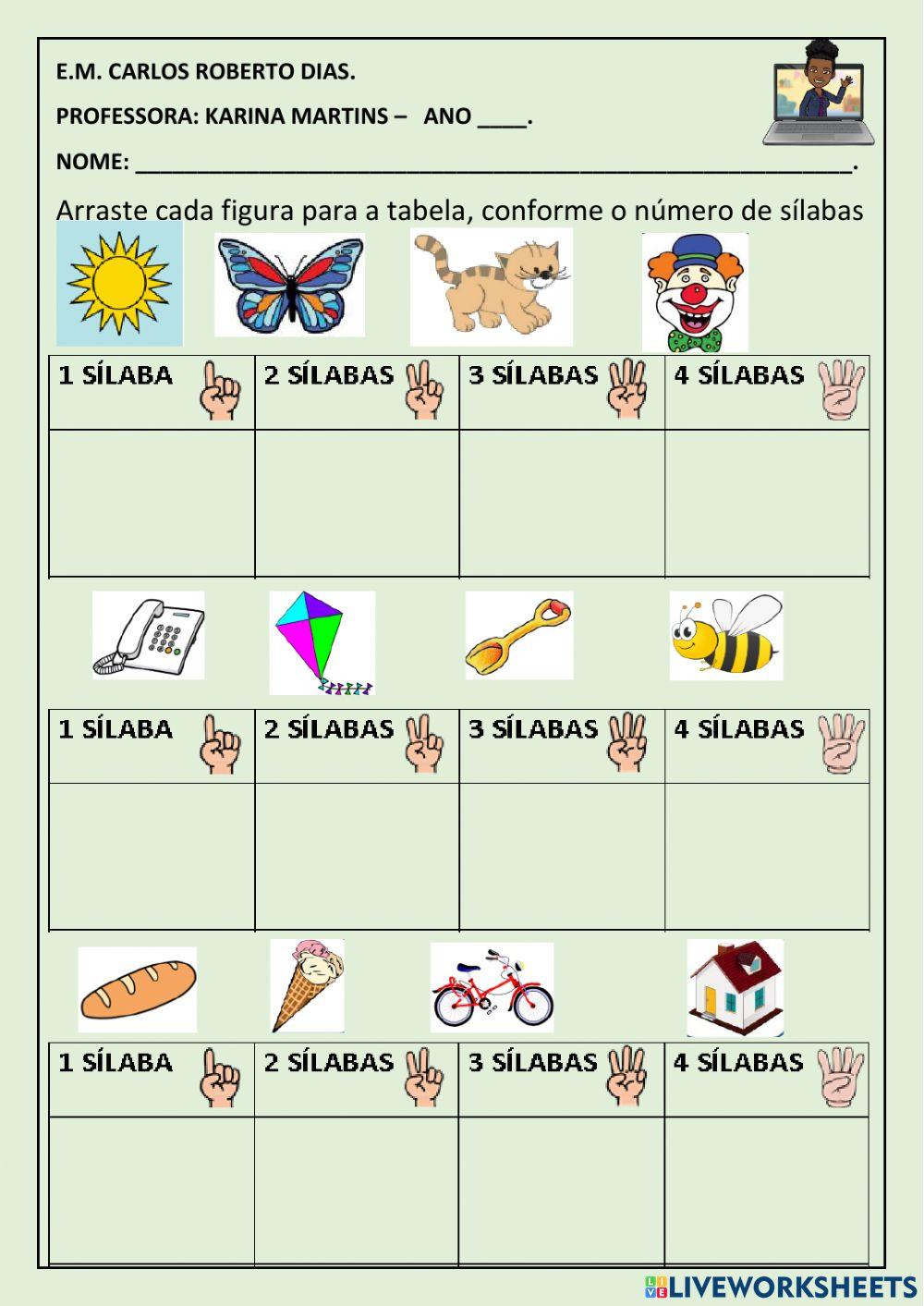 Consciência do número de sílabas