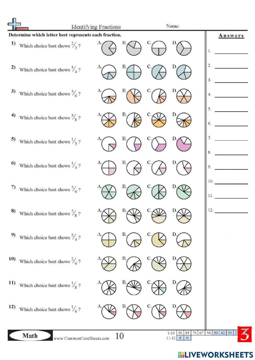 visual FRACTIONS 1 online exercise for Live Worksheets visual FRACTIONS 1 online exercise for Live Worksheets