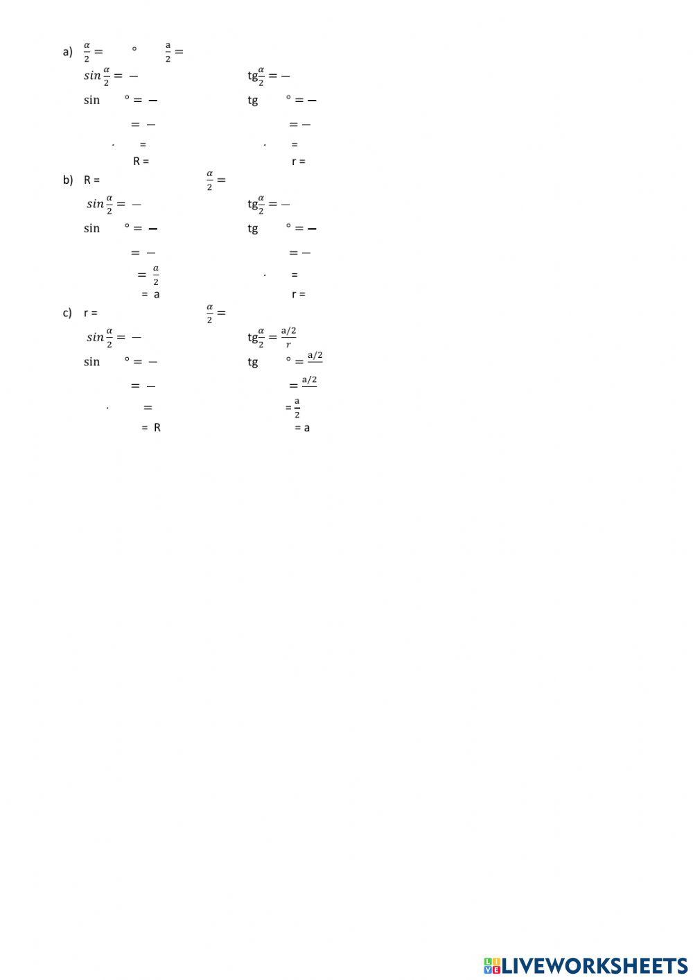 Feladatok hegyesszögek szögfüggvényére (2)