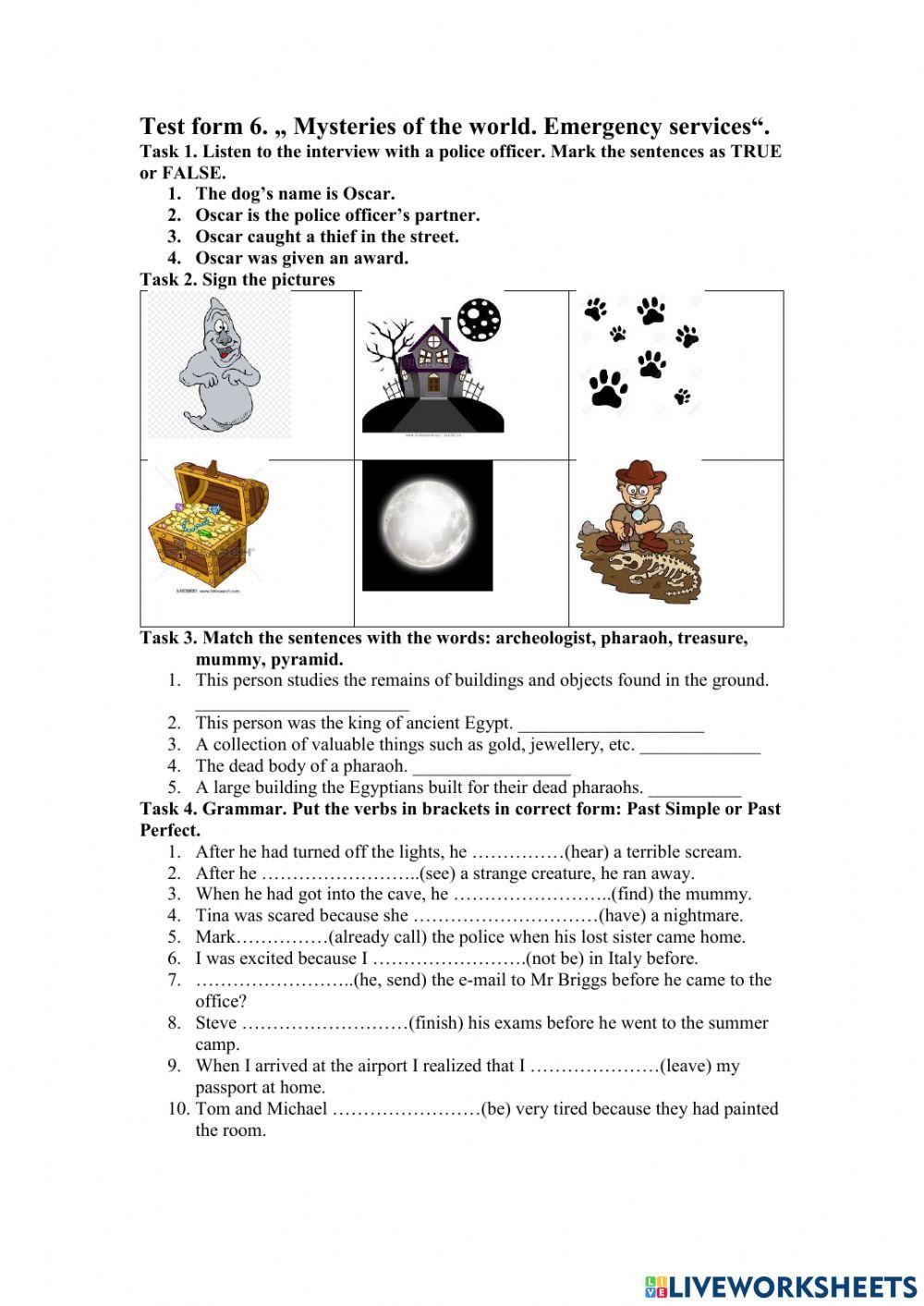 Mysteries of the World, Past Simple and Past Perfect