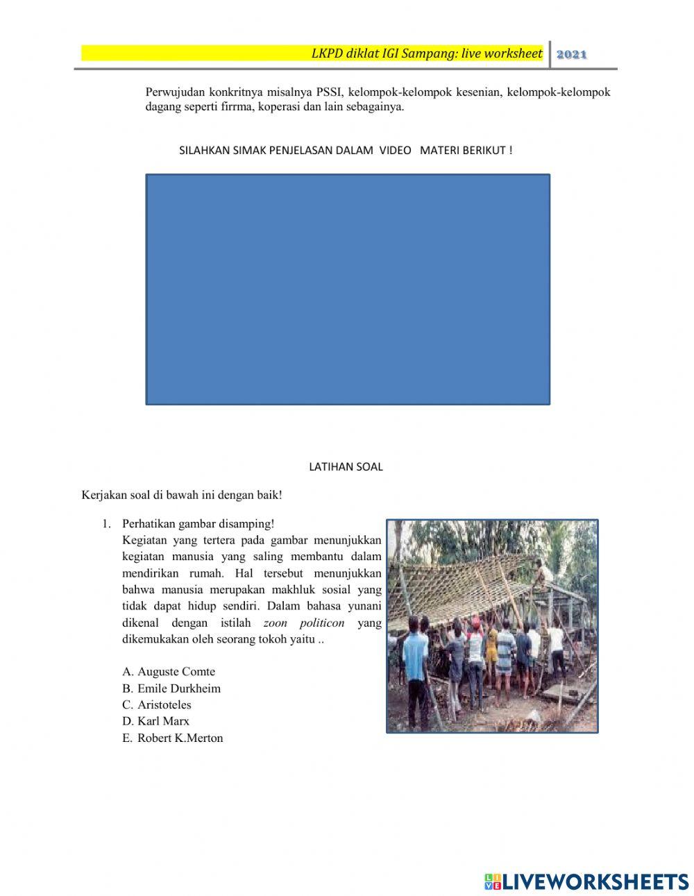 Latihan soal worksheets