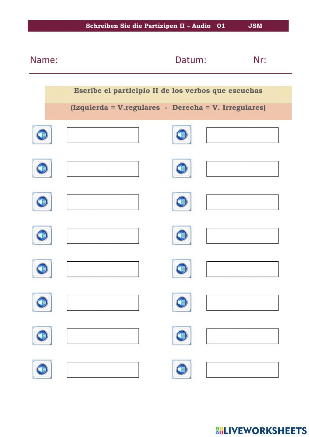 Participios II Audio 01 (Infinitivo - Participios)