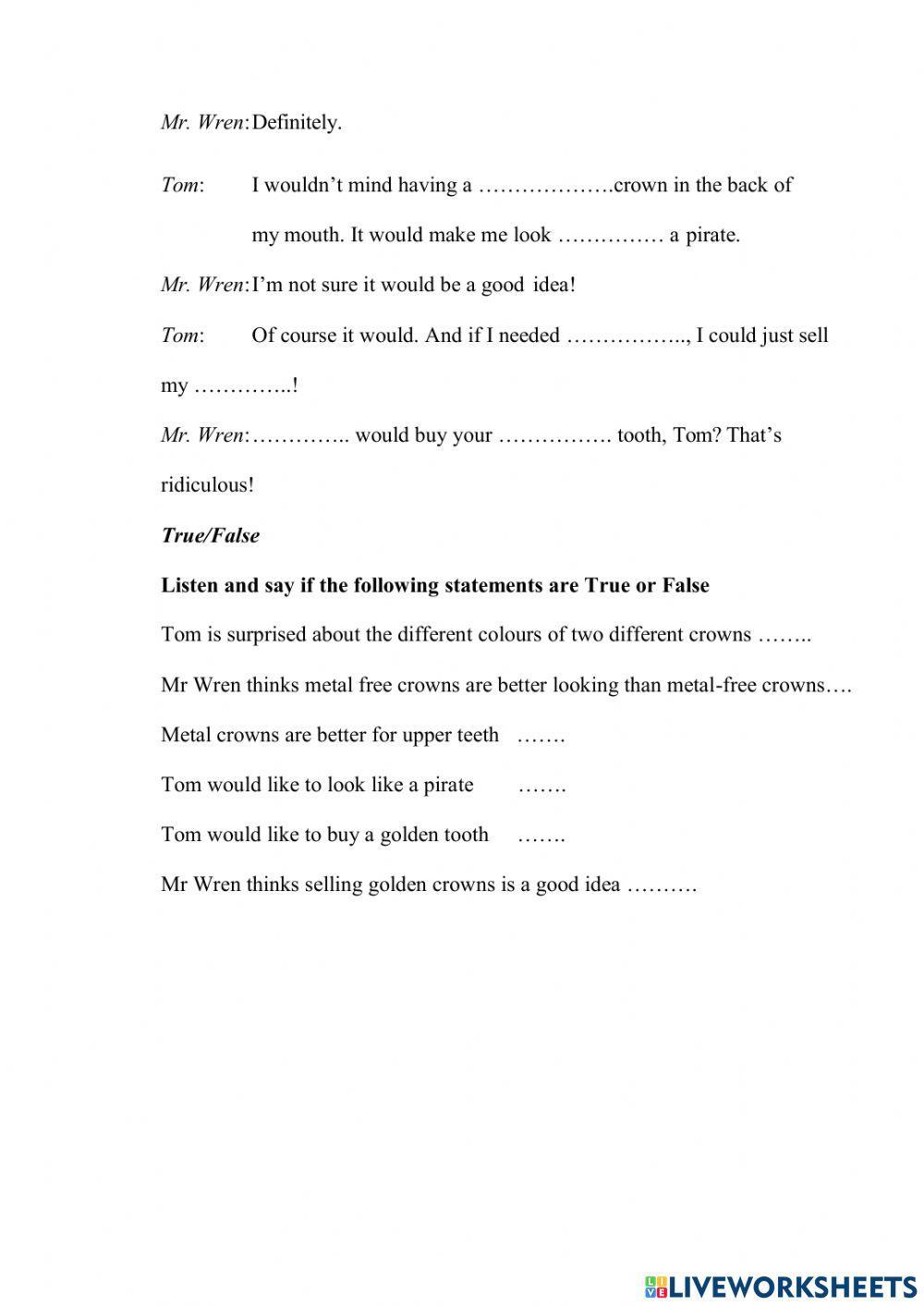 Listening Metal-free crowns and metal crowns