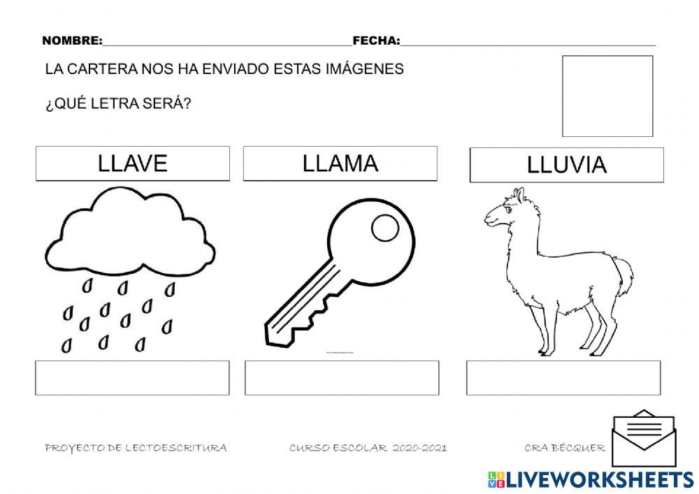 Arrastra la palabra letra ll