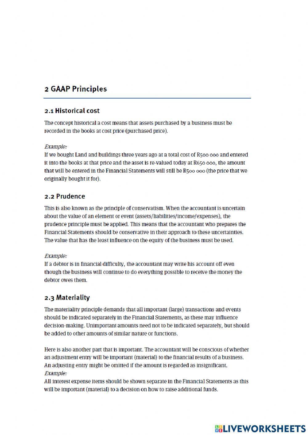 GAAP Principals