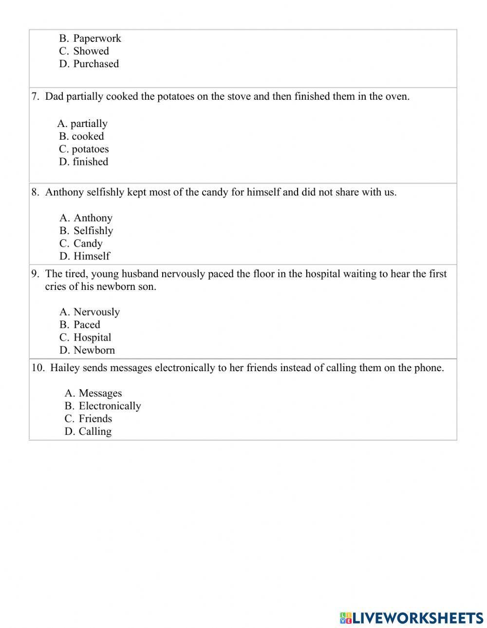 Adverbs that tell How