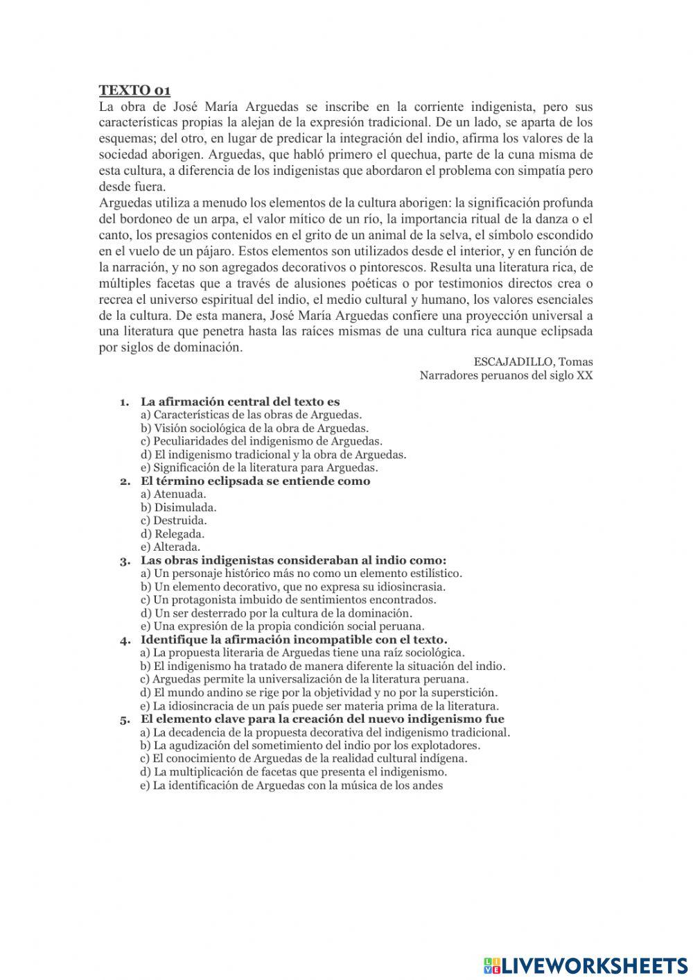 Comprensión de lectura