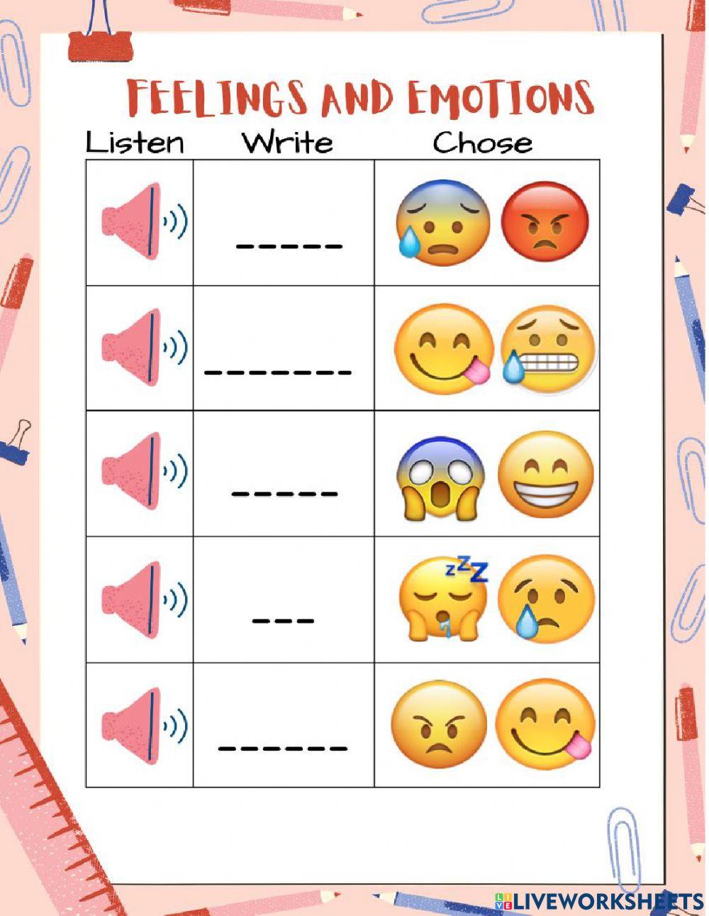 Feelings and emotions