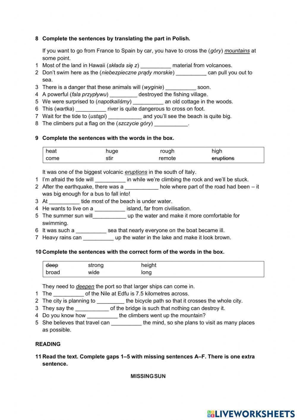 Focus 3 Unit 5 Test