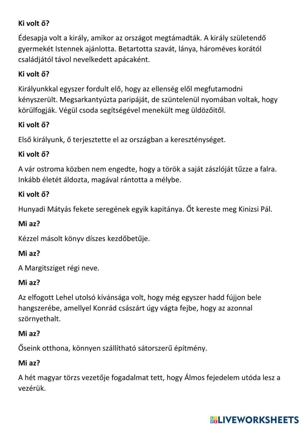 Történelm olvasmányok 3