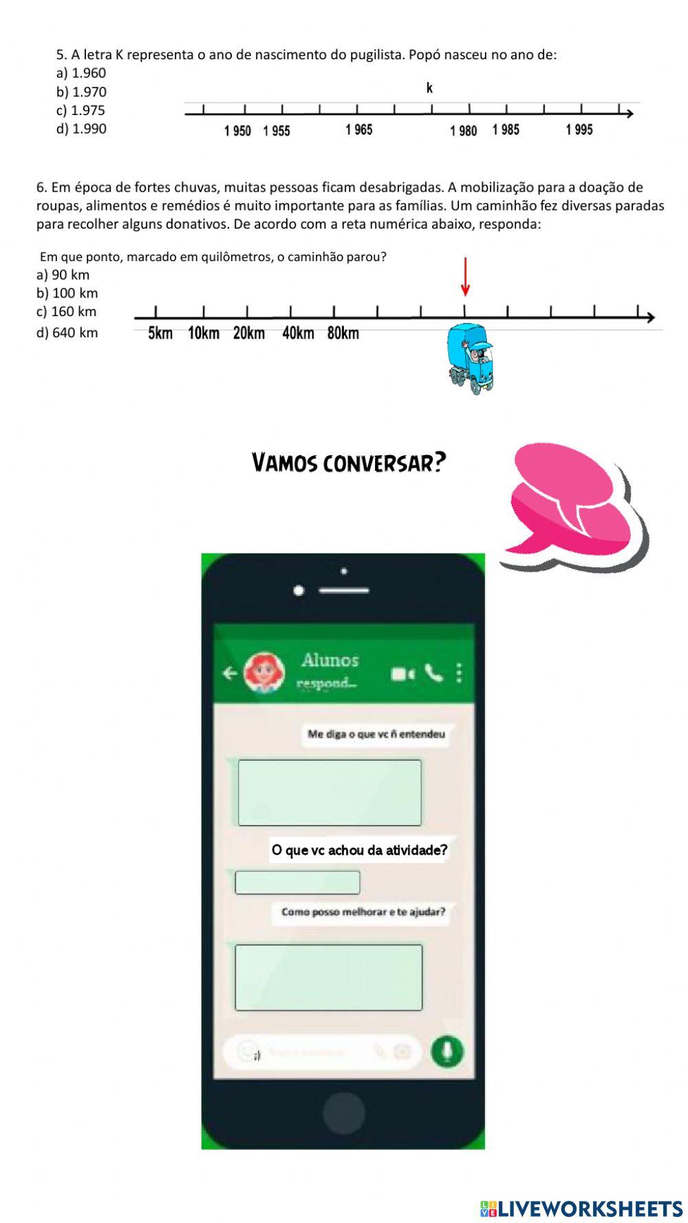 Naturais e a reta numérica