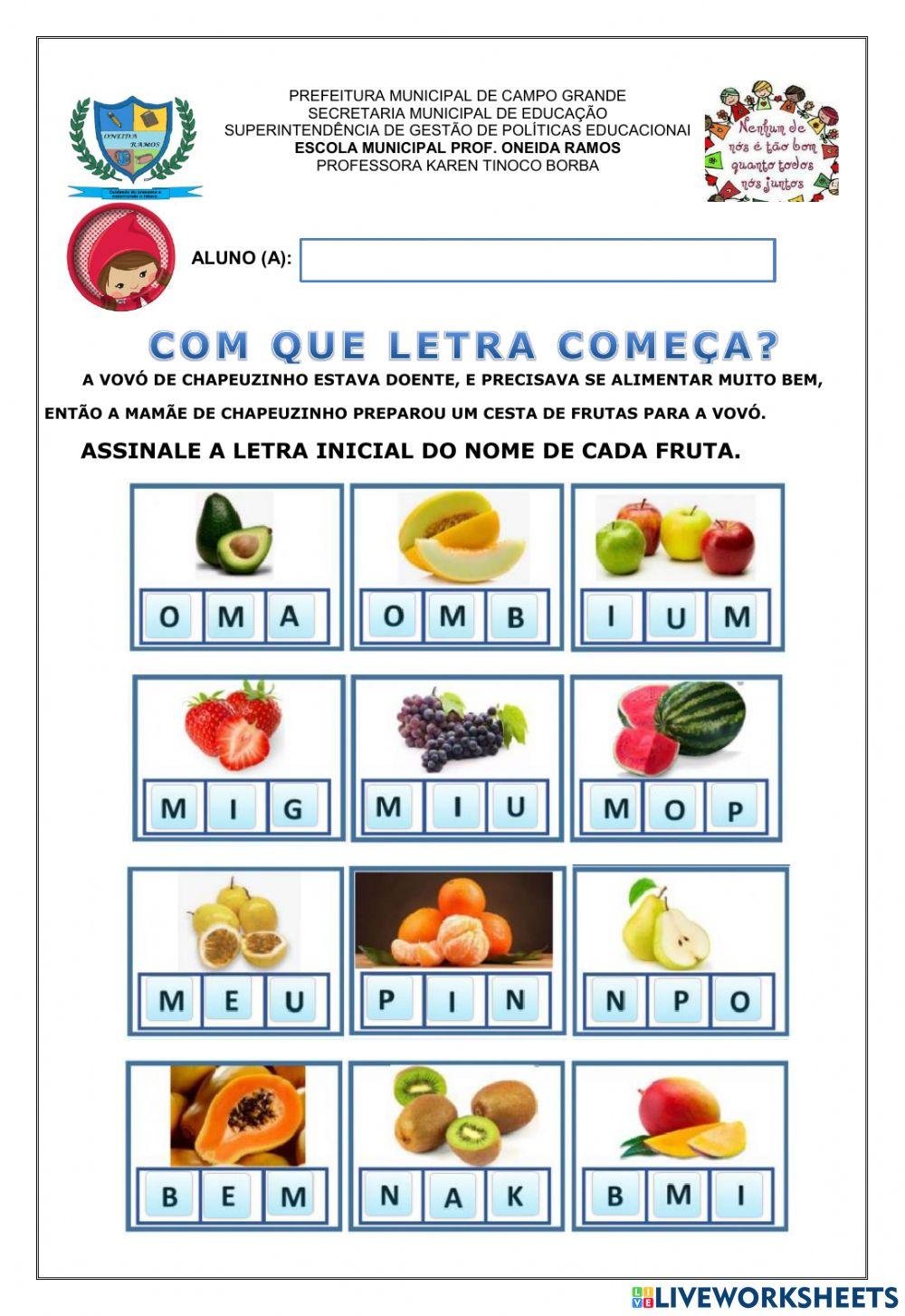 CHAPEUZINHO - Frutas