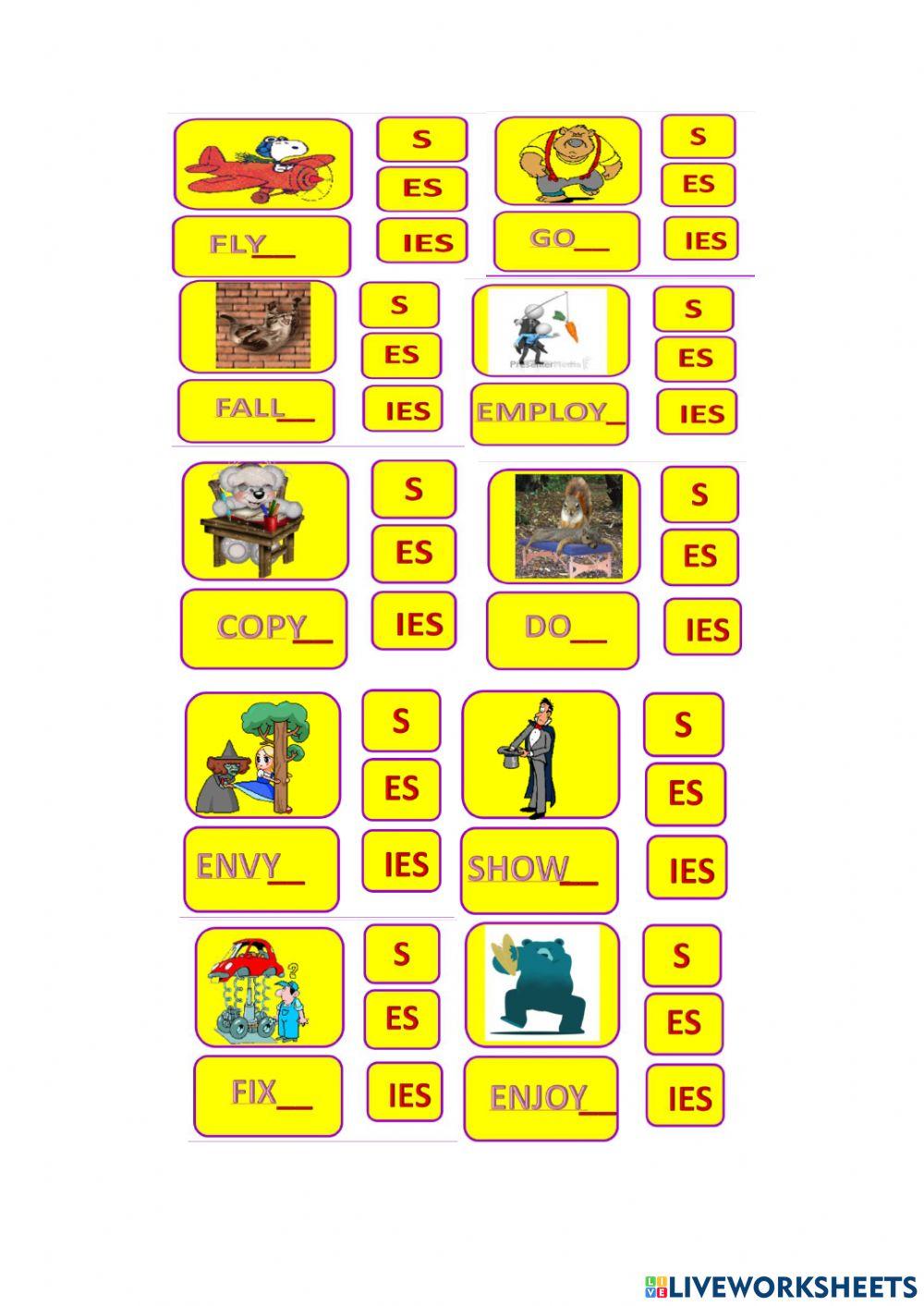 Adding s (third person singular Present Simple)