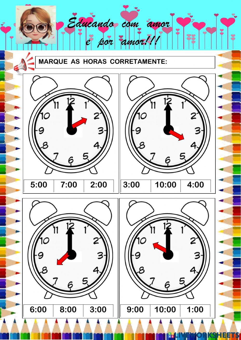 Aprendendo a ler as horas