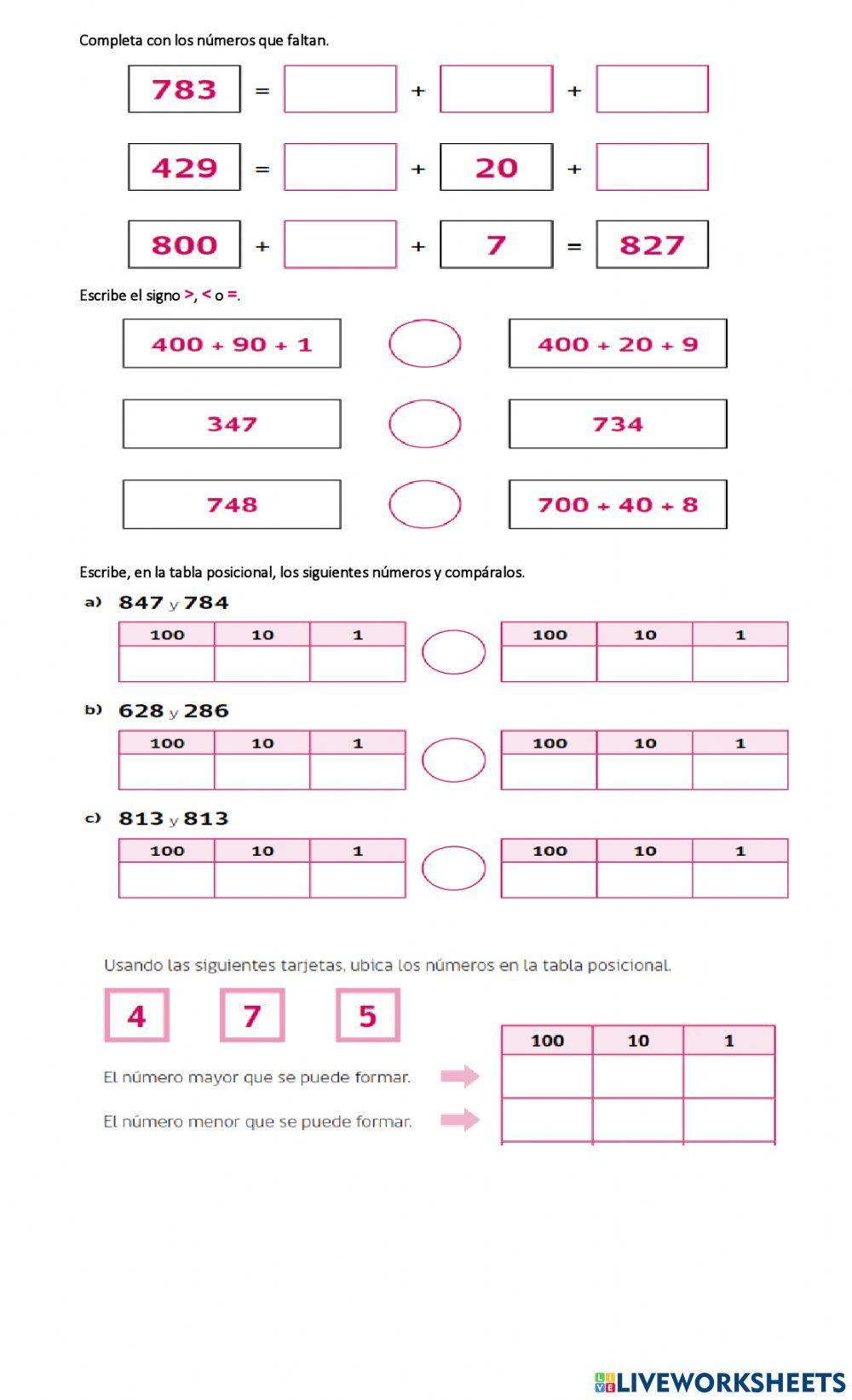 Números hasta el 1000