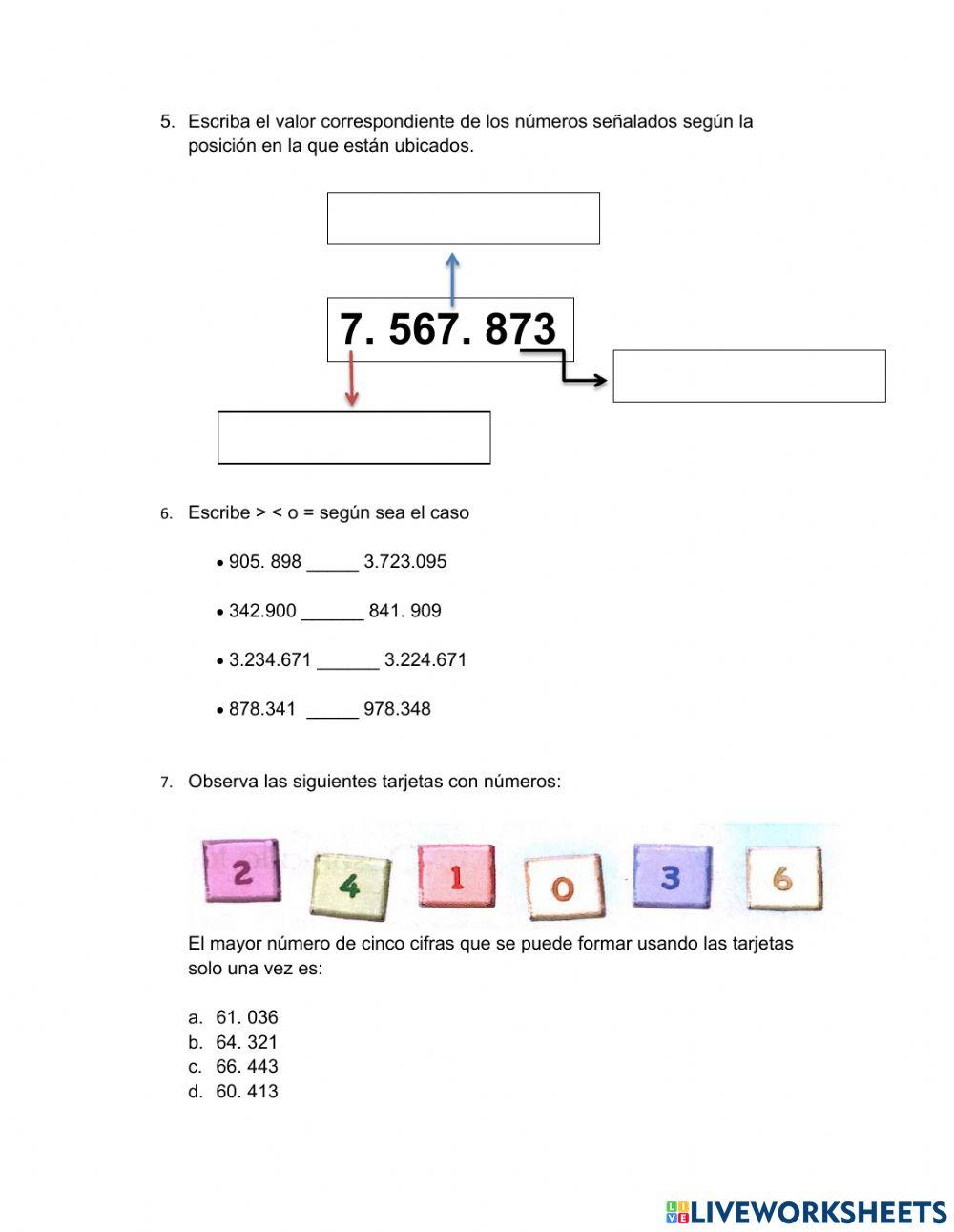 Números hasta siete cifras