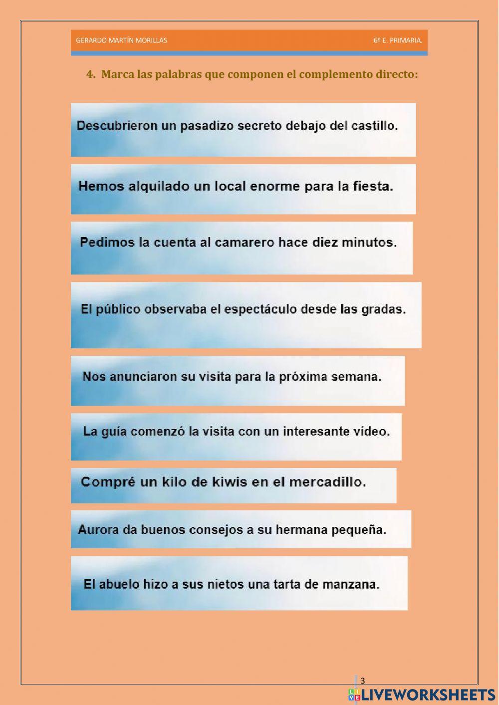 Taller de gramática. Ficha 11.