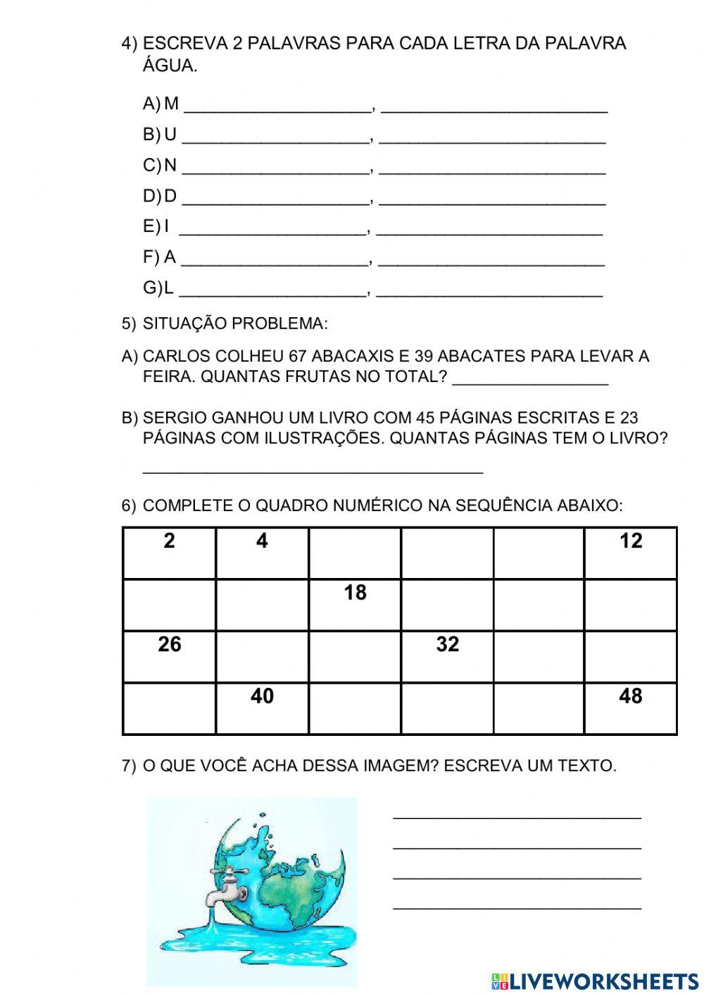 Atividade Dia Mundial da Água