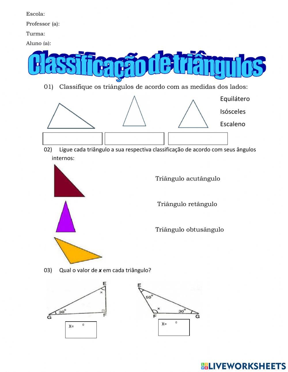 Classificando triângulos