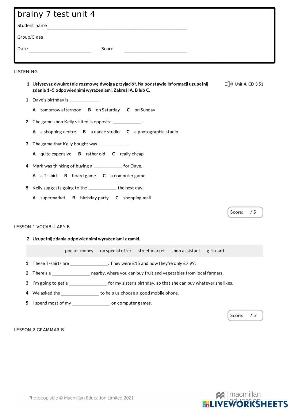 brainy 7 test unit 4