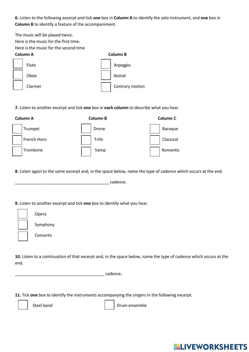 N5 worksheet no.1