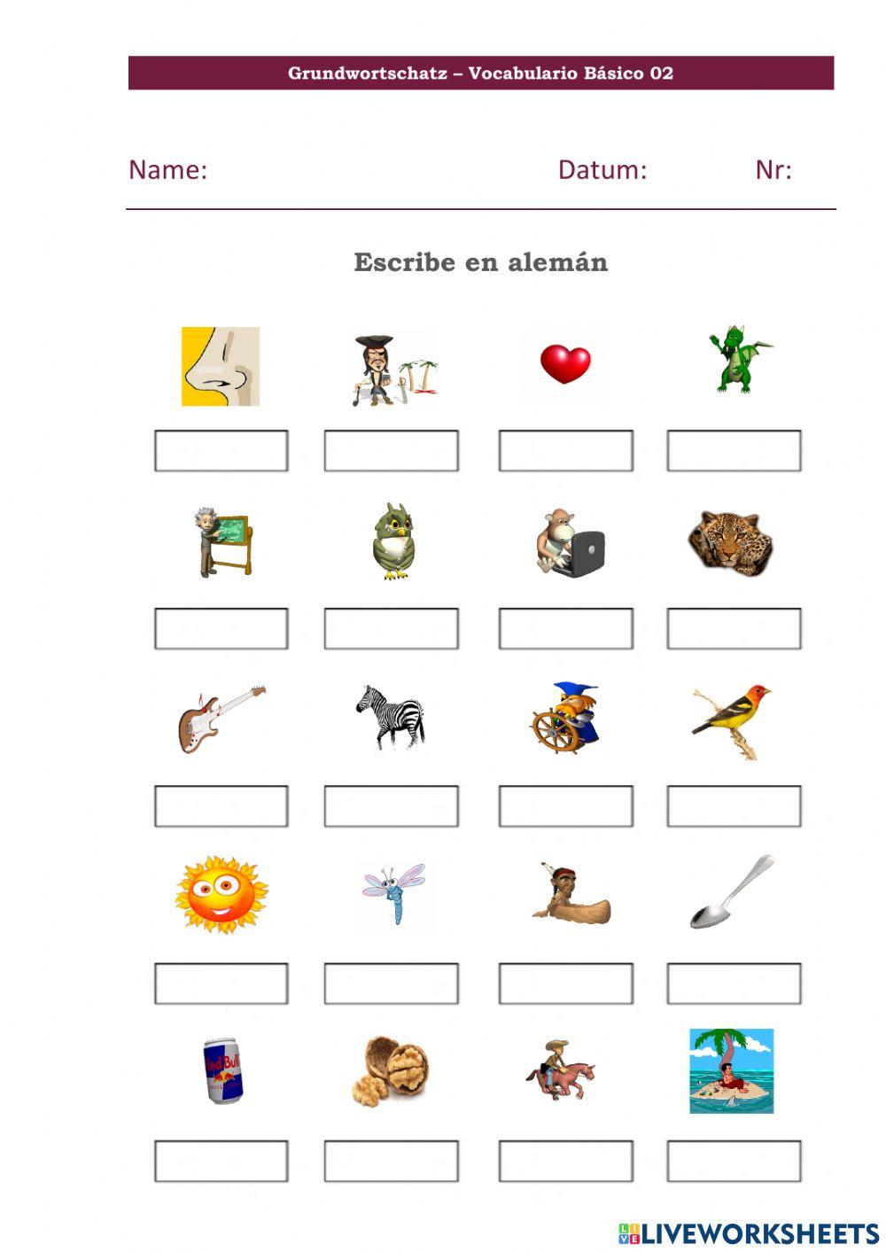 Grundwortschatz - Vocabulario Básico 02 con audio