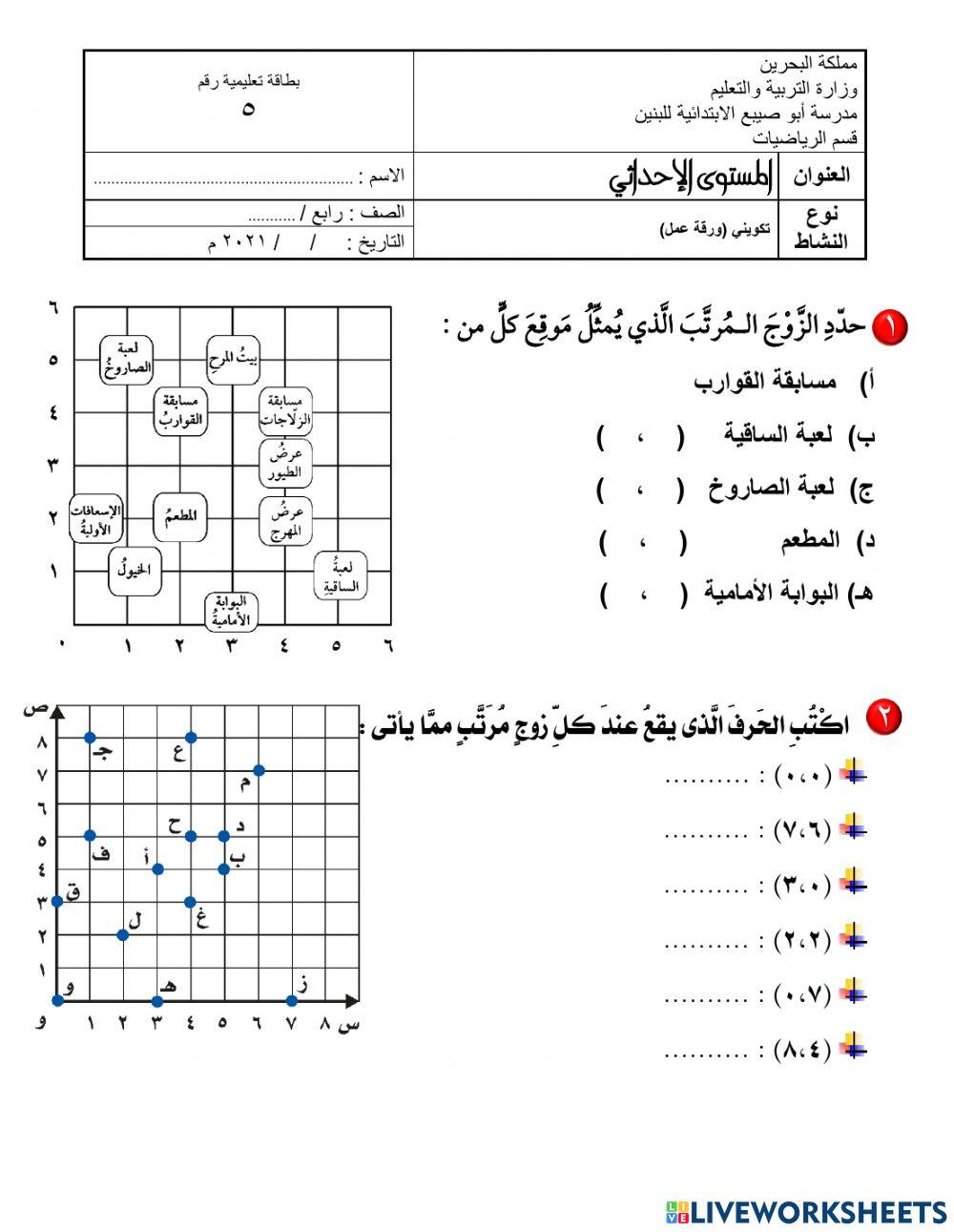 المستوى الإحداثي