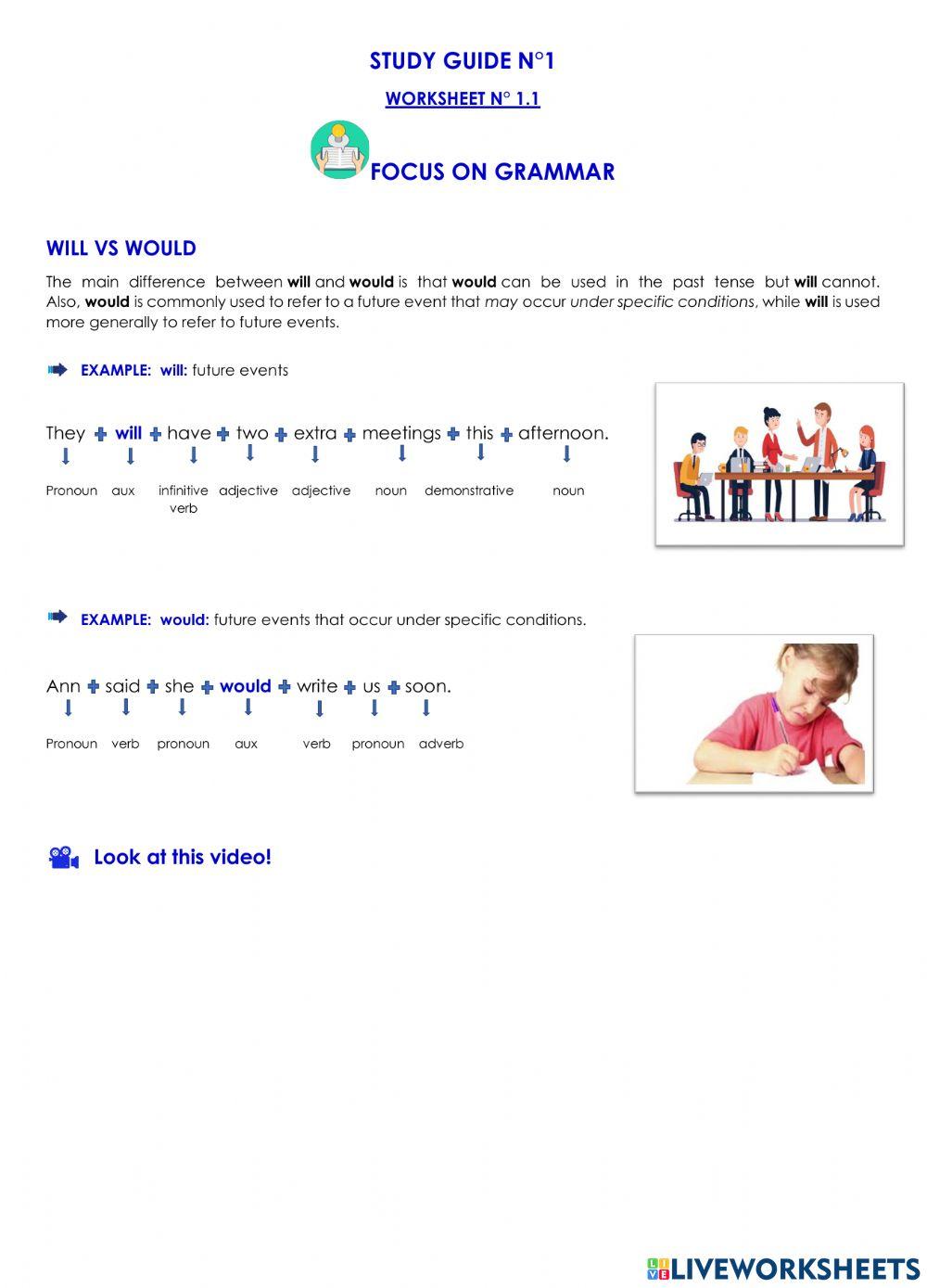 Study Guide N°1 - Grammar 1.1