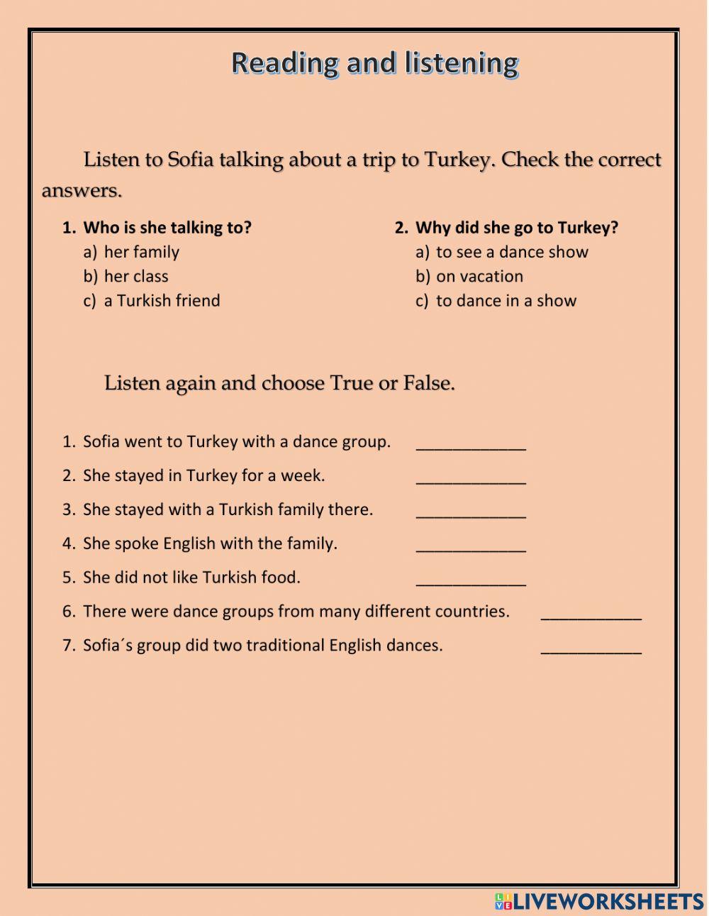 Reading and Listening