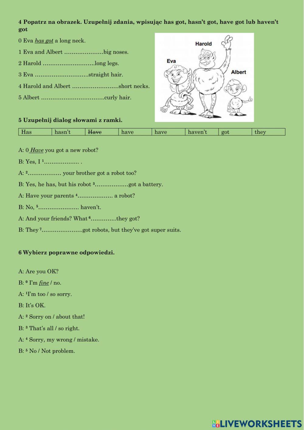 Unit 4 test-klasa czwarta