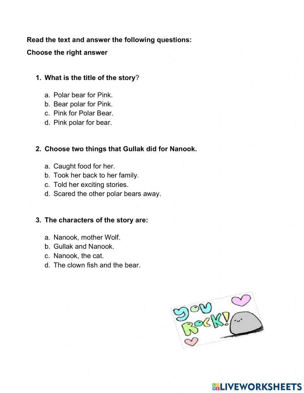 Reading comprehension