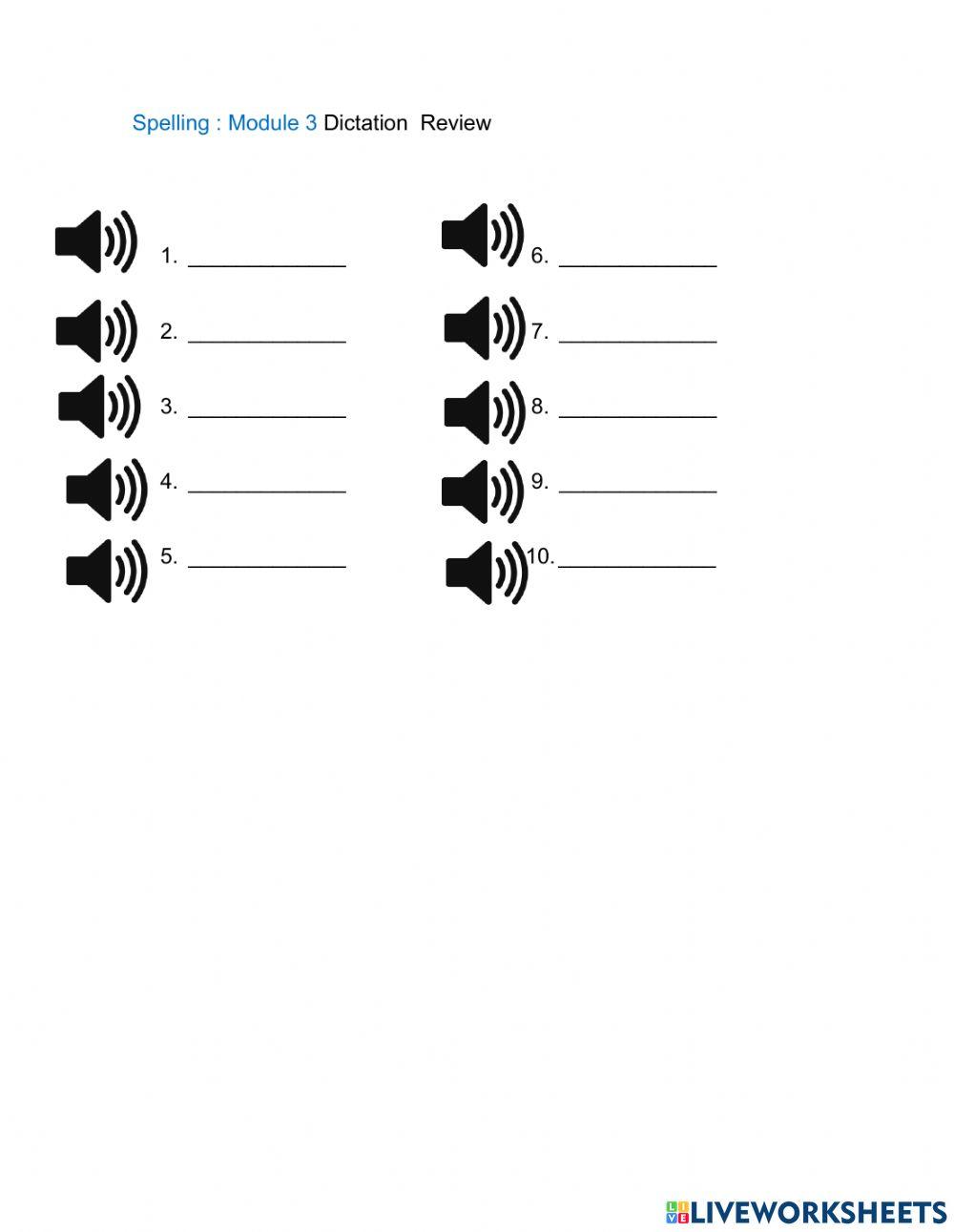 Spelling: Module 3 : Review