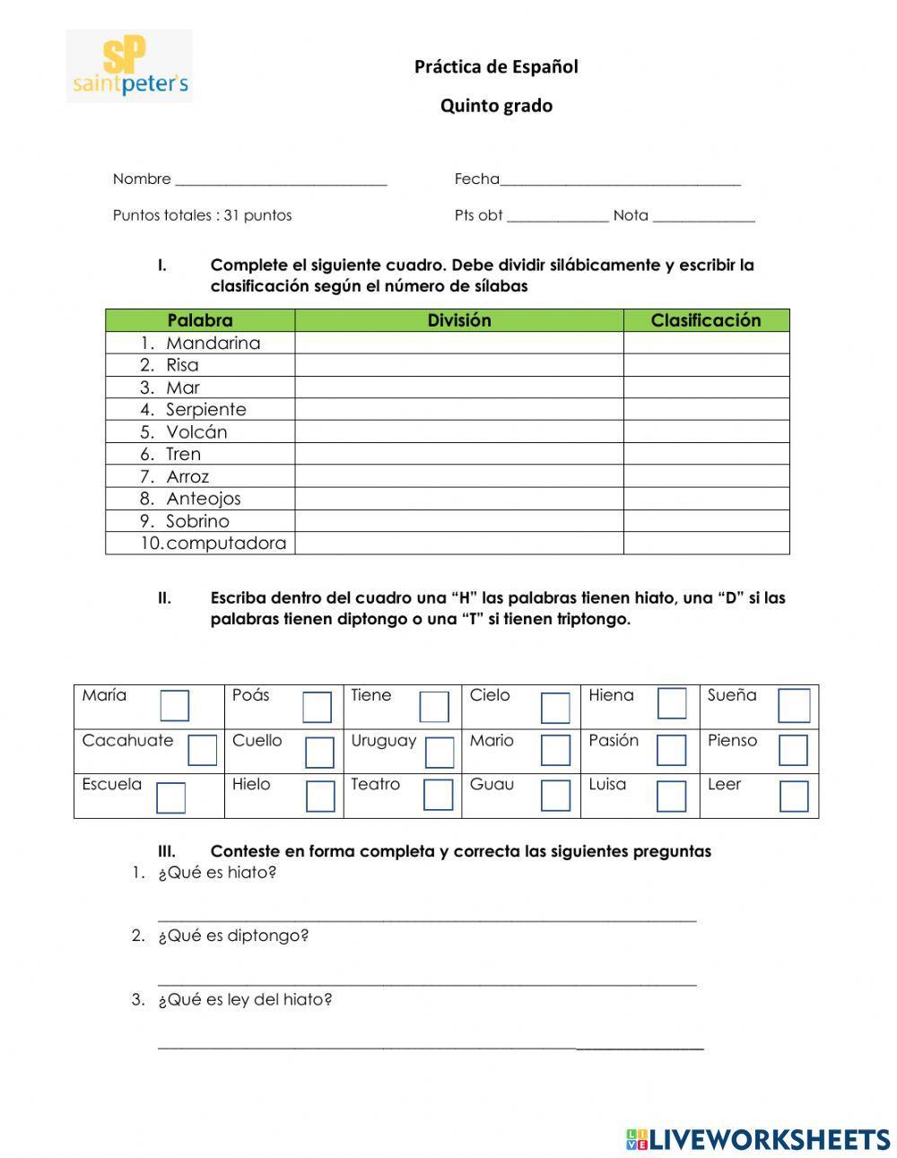 Hiato,diptongo y triptongo