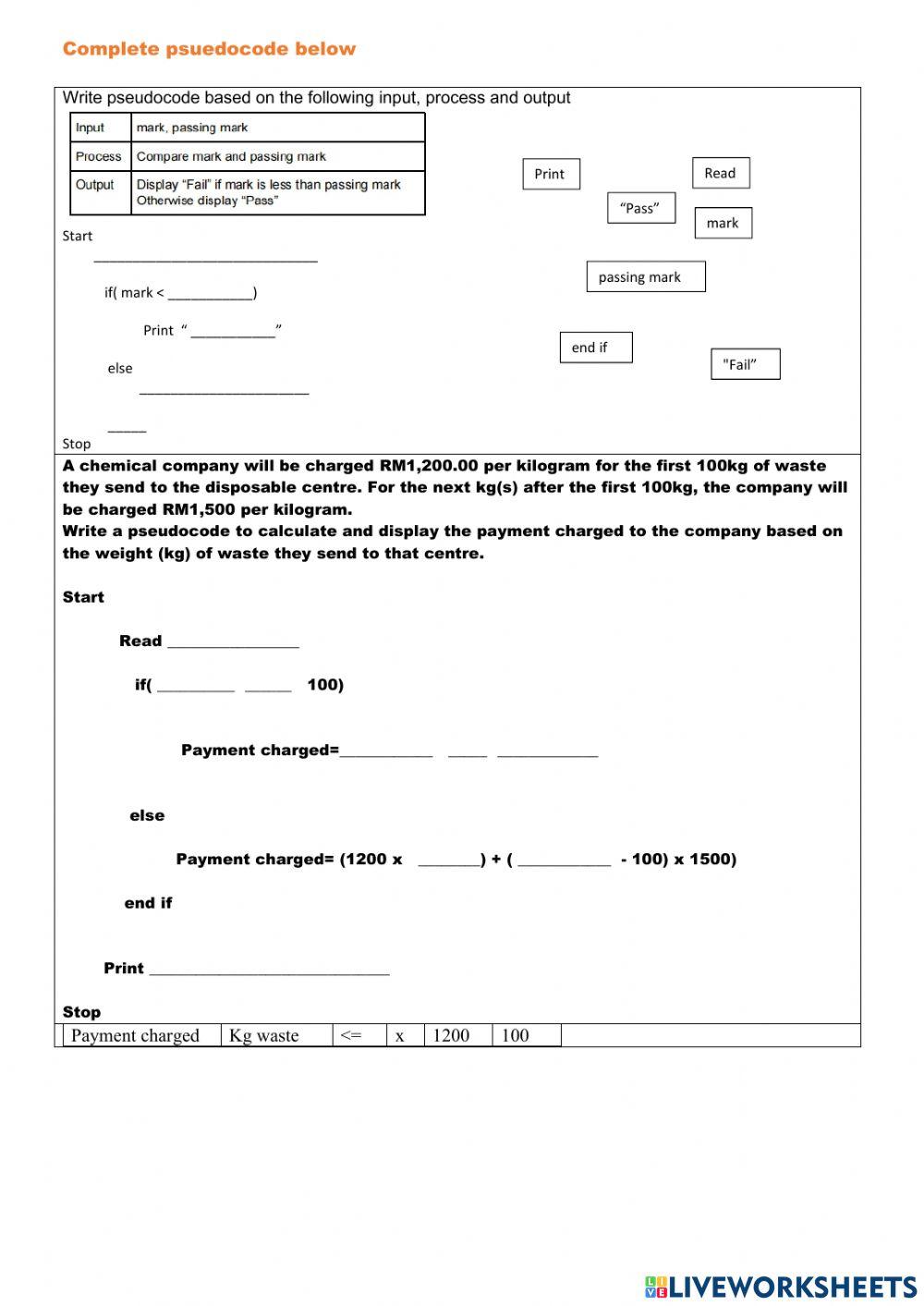 PSUEDOCODE SELECTION P2