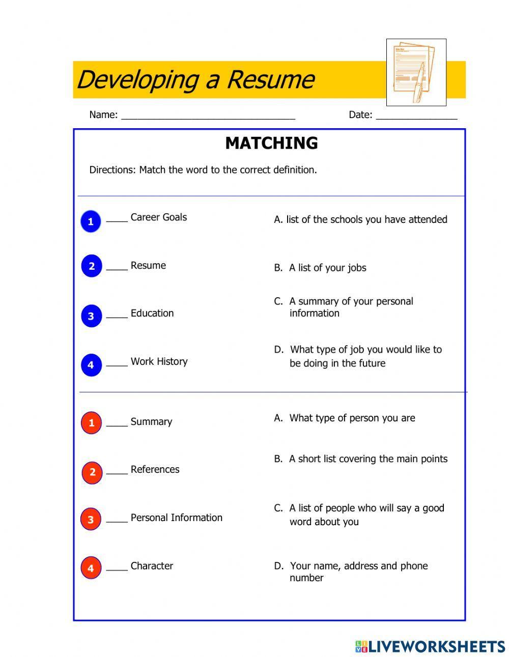 Making a Resume Making a Resume