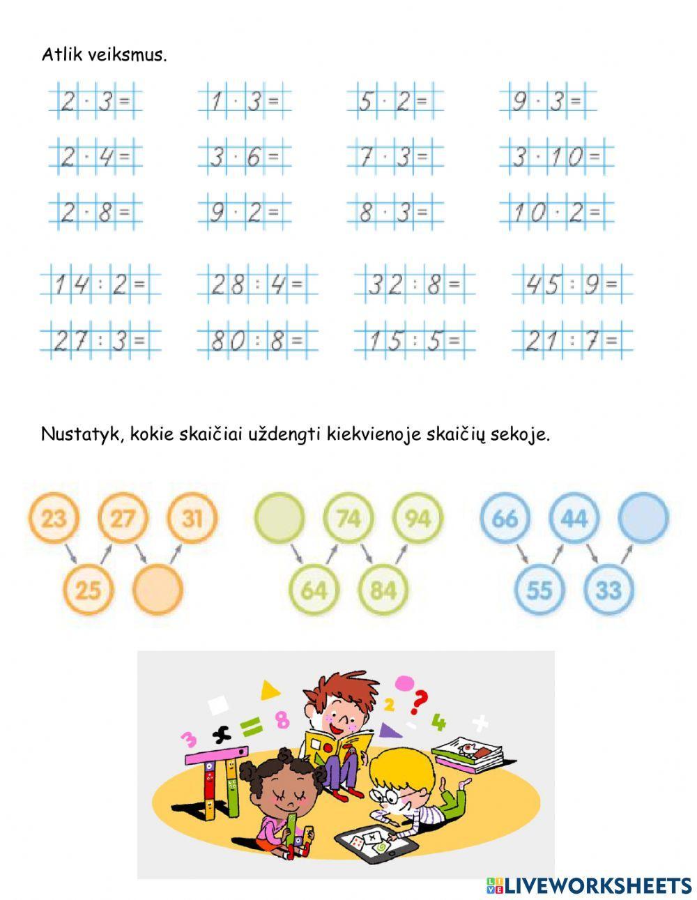 Daugyba ir dalyba. Kartojimas