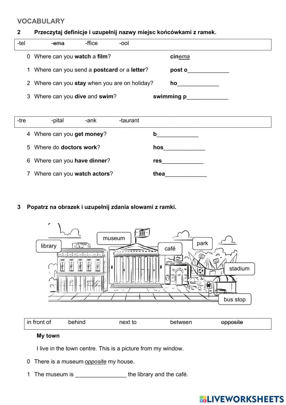 Places in town, was,were