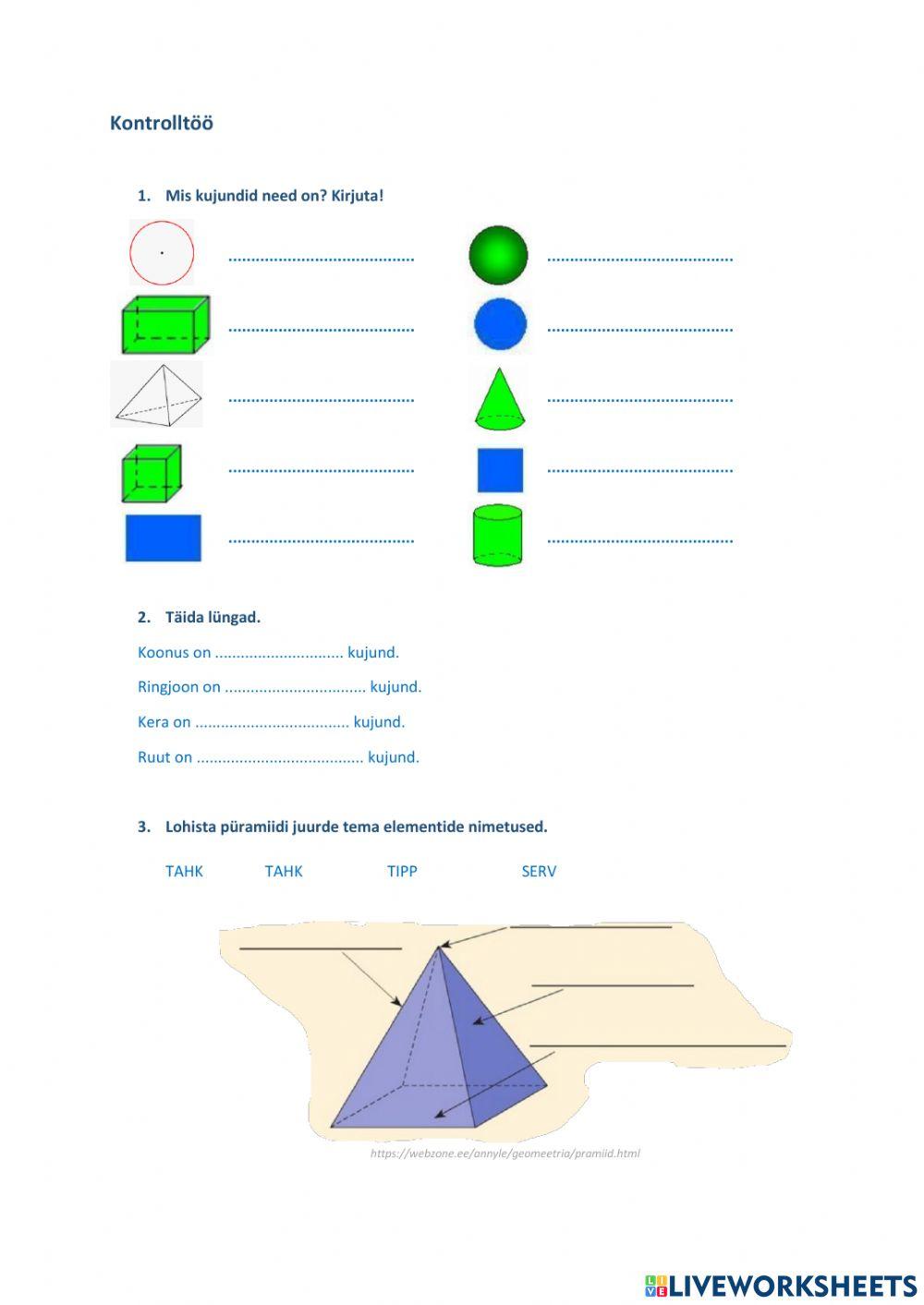 Gemeetria ja temperatuur 2. klassile