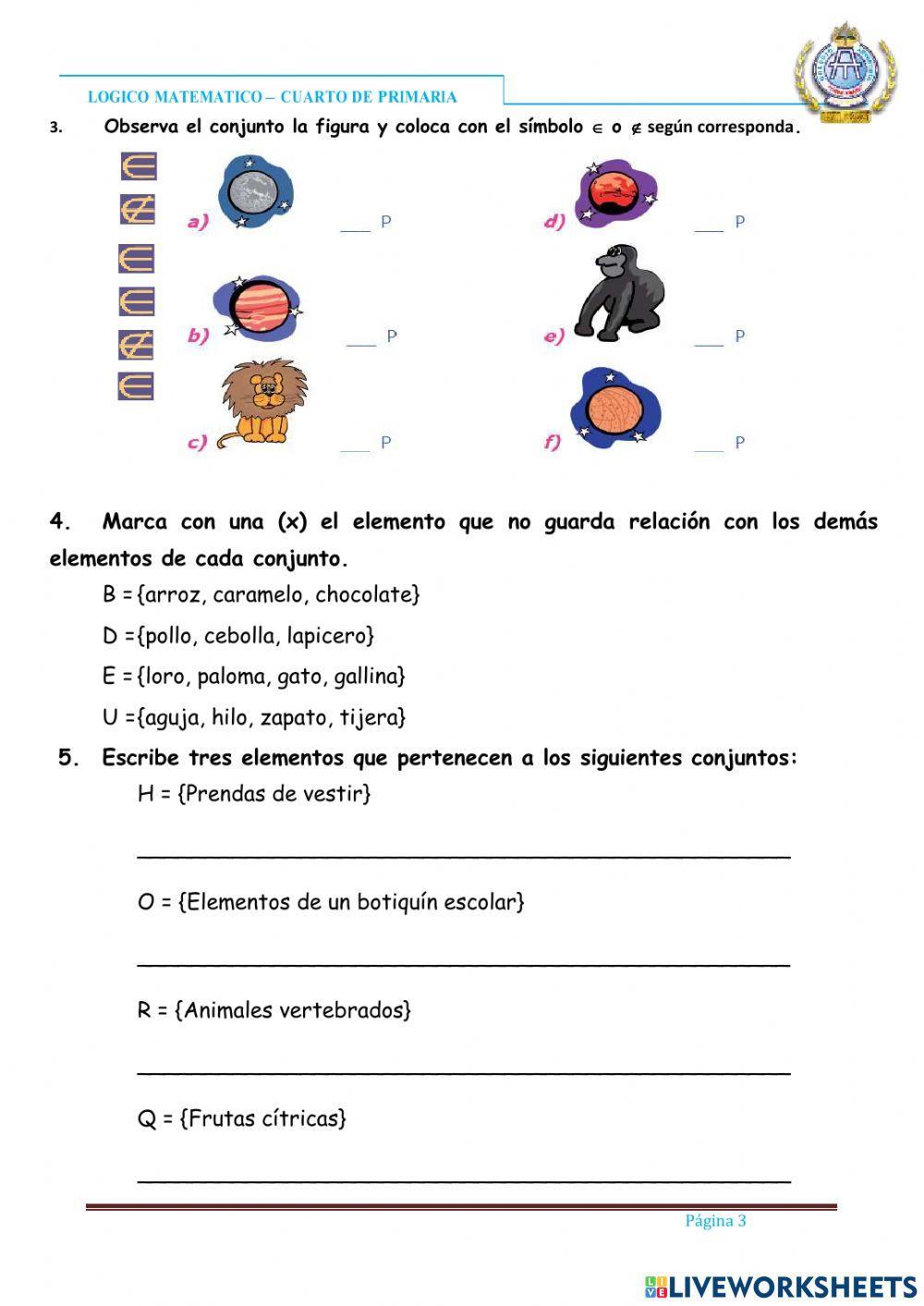 Relación de inclusión y pertenencia