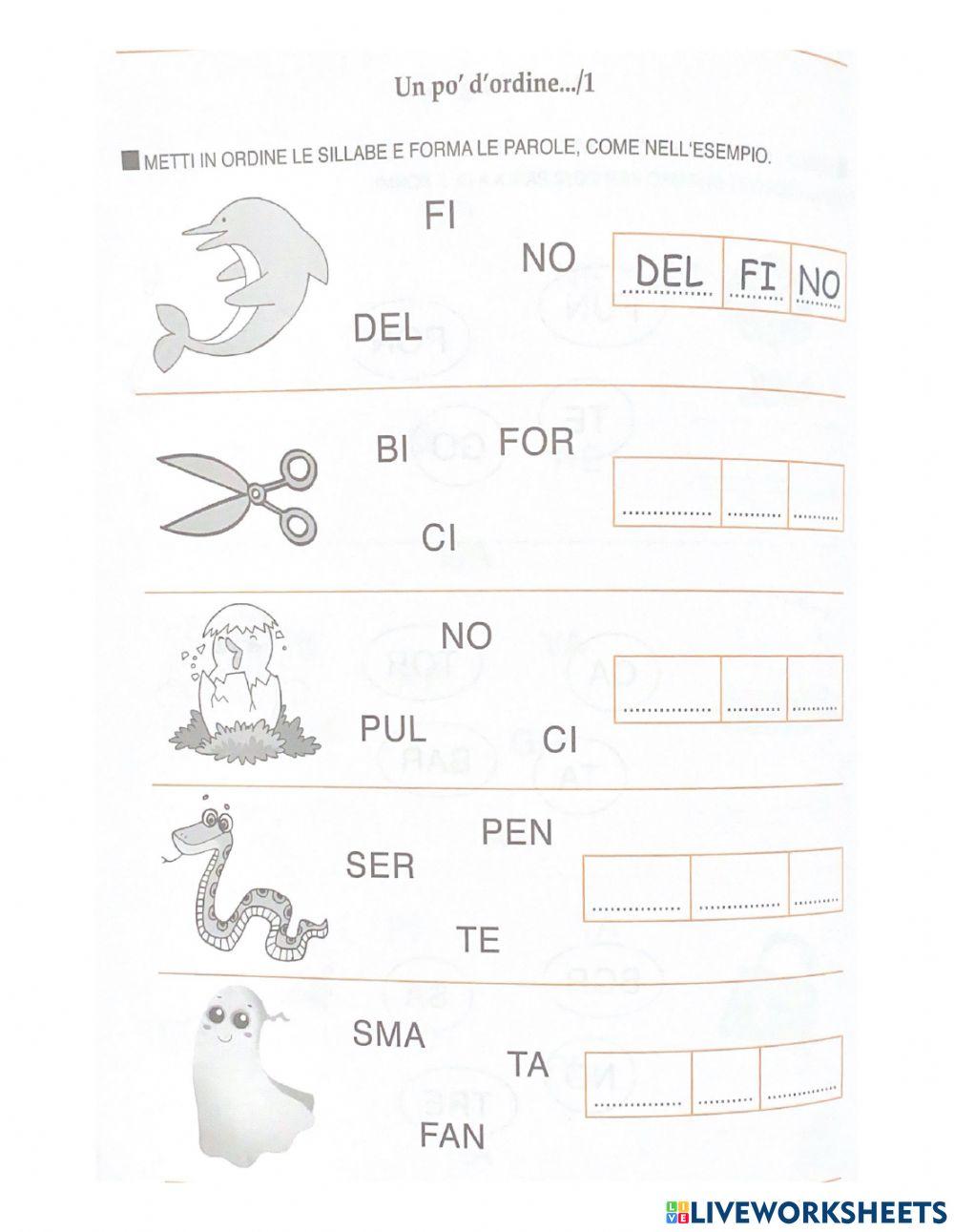 Sillabe in disordine