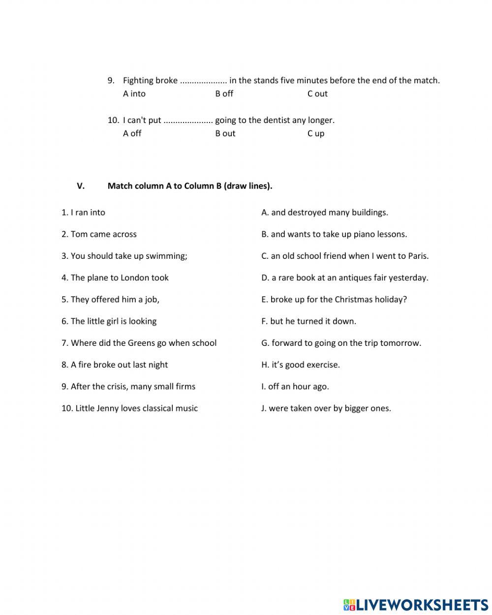 Phrasal Verbs Phrasal Verbs