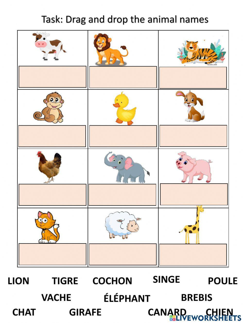 Les nombres 1 - 20 et Les animaux