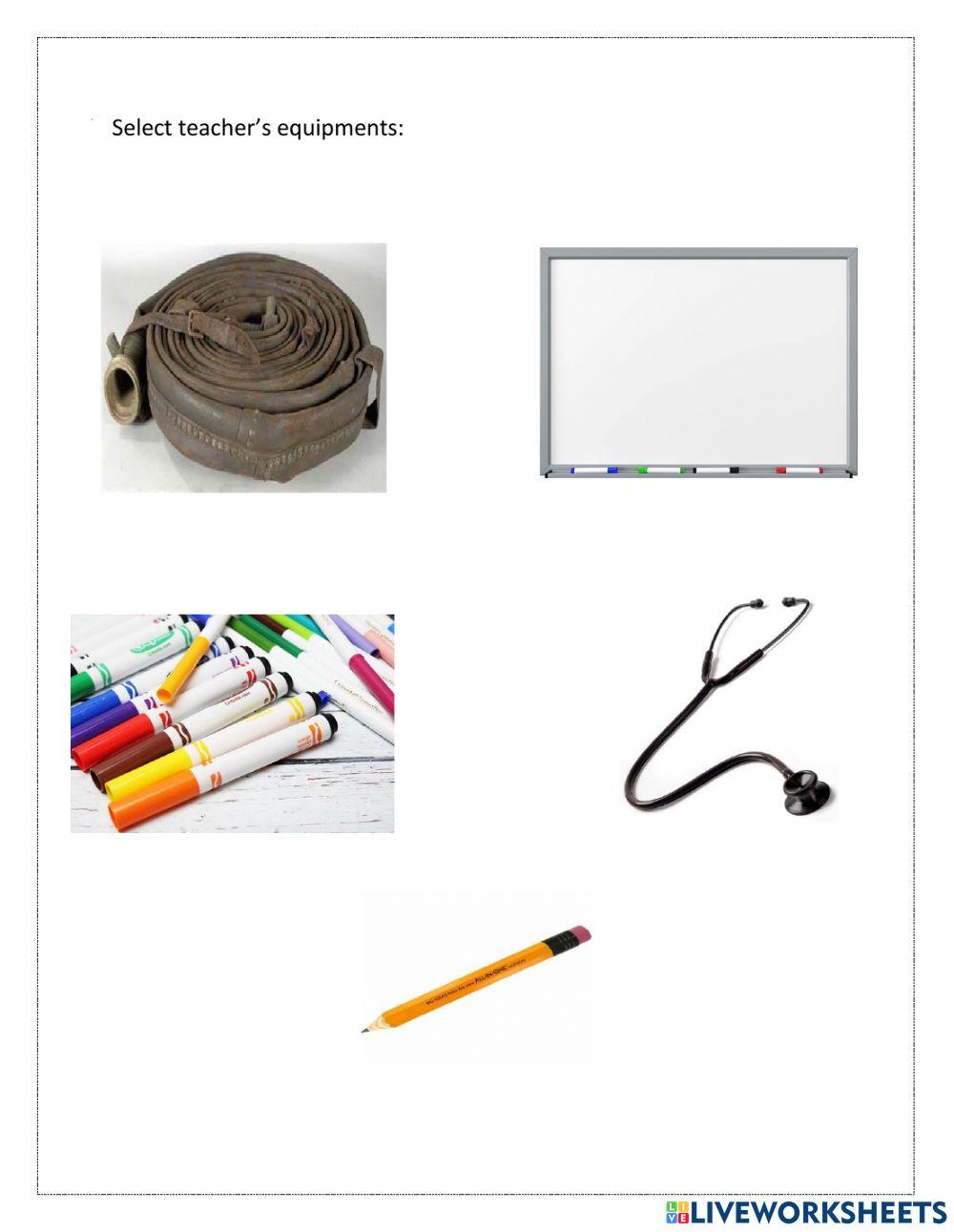 Select teacher's equipments